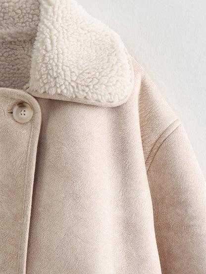 Women 2025 New Suede fleece-lined warm coat