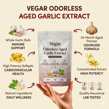 Extracto de Ajo Envejecido - Cápsulas Blandas Inodoras de 7500mg