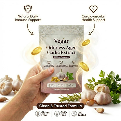Extracto de Ajo Envejecido - Cápsulas Blandas Inodoras de 7500mg
