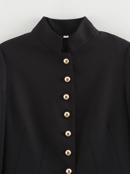 Women 2025 New stand-up collar Blazer Coat