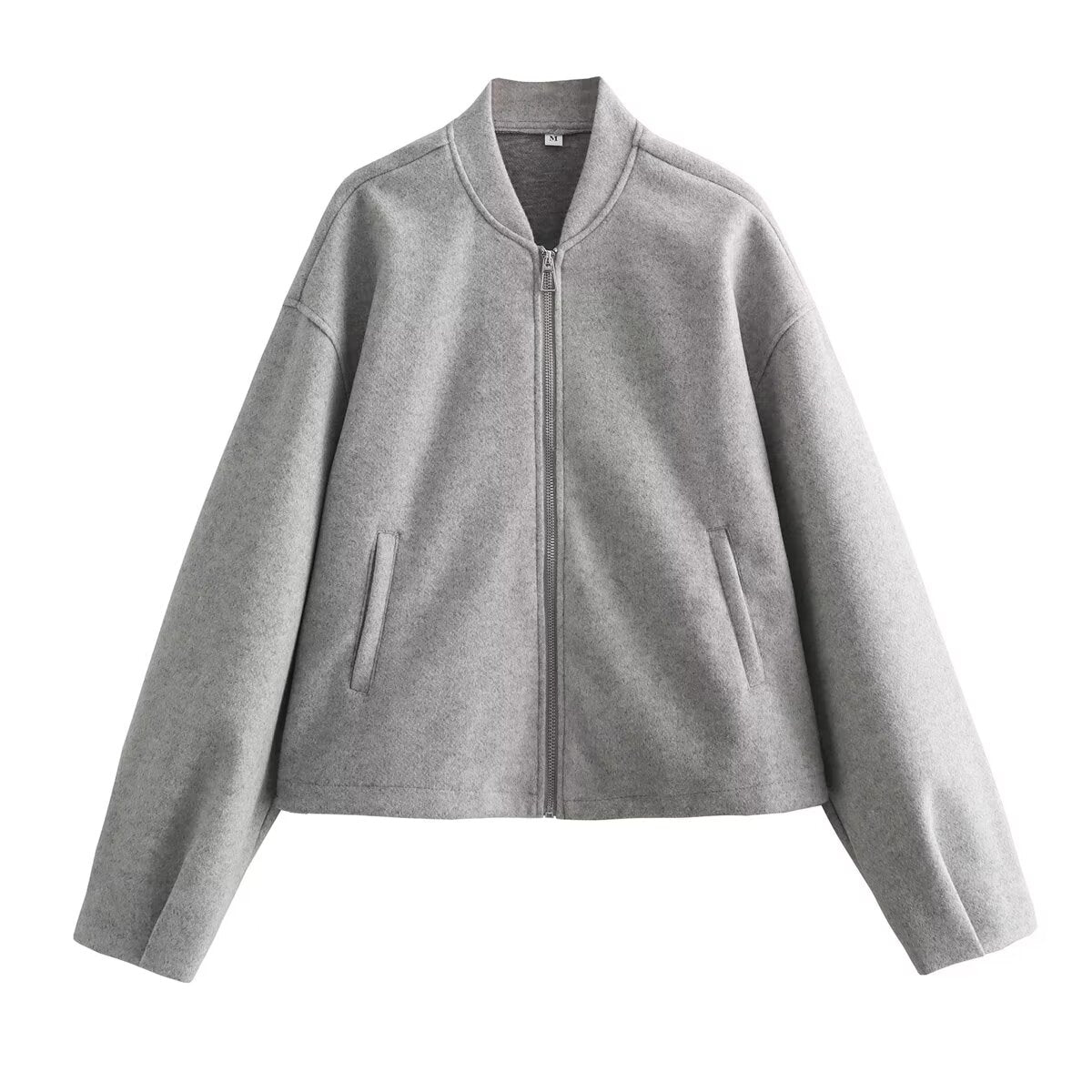 Women 2025 New Soft buckle bomber jacket