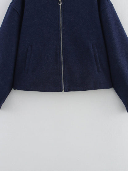 Women 2025 New Soft buckle bomber jacket