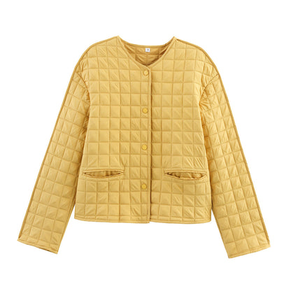 Women 2025 New Oversized plaid cotton coat
