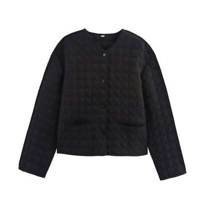 Women 2025 New Oversized plaid cotton coat