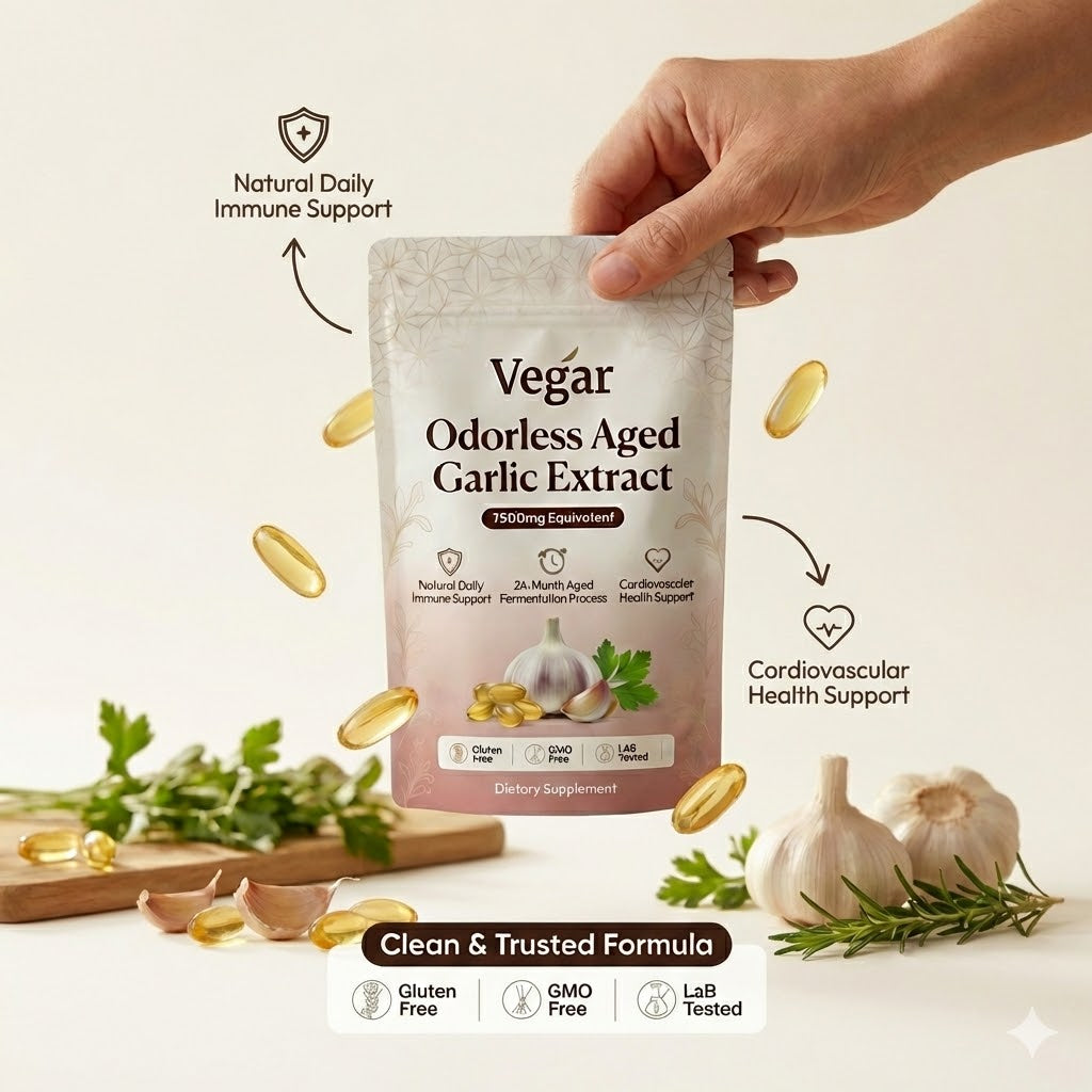 Extracto de Ajo Envejecido - Cápsulas Blandas Inodoras de 7500mg