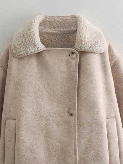 Women 2025 New Suede fleece-lined warm coat