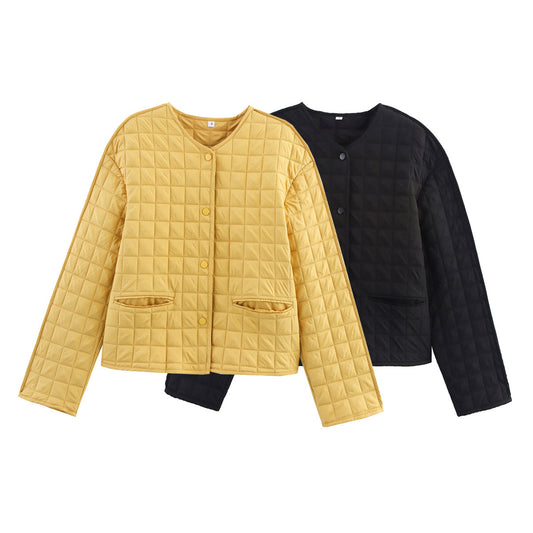 Women 2025 New Oversized plaid cotton coat
