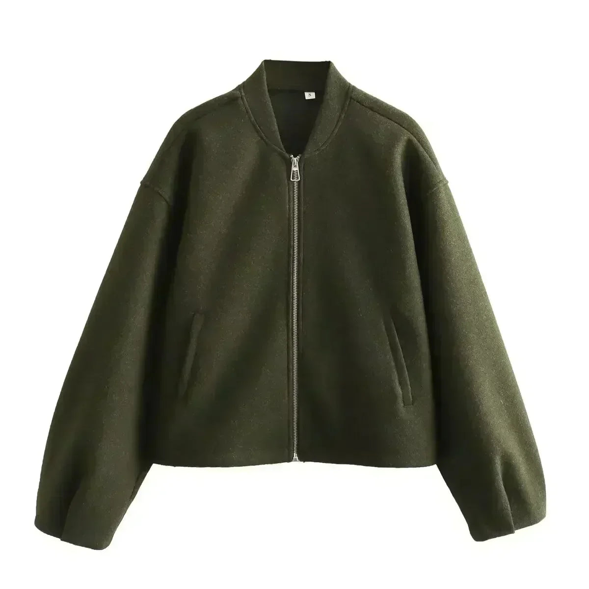 Women New Fashion Side Pockets loose Soft texture flying Jacket Coat Vintage Long Sleeve Zipper Female Outerwear Chic Overshirt
