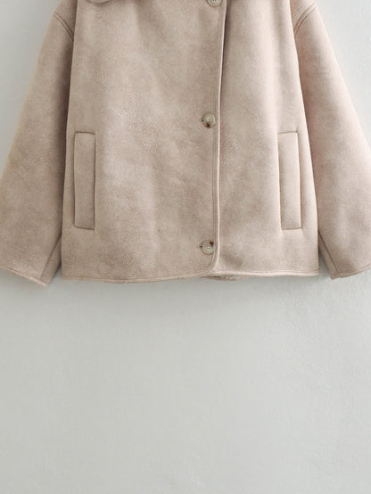 Women 2025 New Suede fleece-lined warm coat